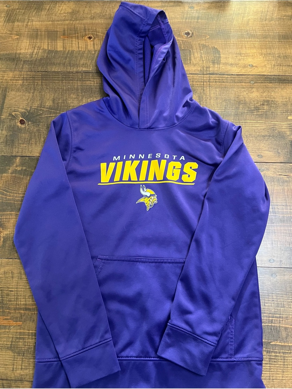 NFL Team Apparel MN Vikings Youth Long Sleeve Hoodie Purple  + reversible T L/XL
